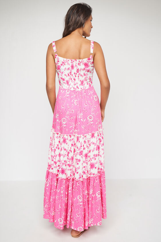 Pink Floral Fit and Flare Dress, Pink, image 5